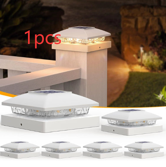 Solar Railing LED Night Light | Dual-Color Outdoor Villa Courtyard Lighting