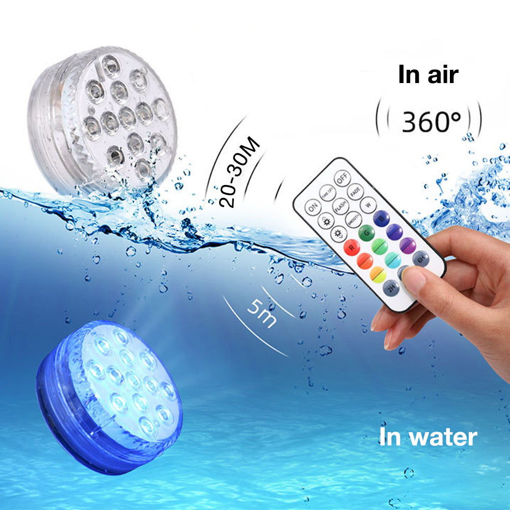 13 LED Submersible Pool Light | IP68 Waterproof Underwater Lamp with RF Remote
