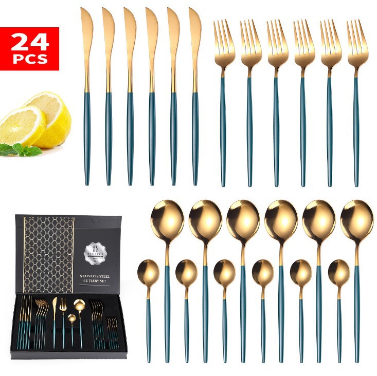 24-Piece Luxury Cutlery Set | Premium Stainless Steel Flatware for 6