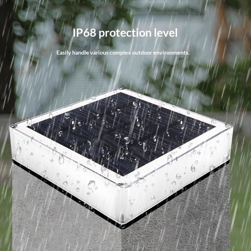 Solar Square Pillar Light | Outdoor Courtyard & Garden Post Lamp