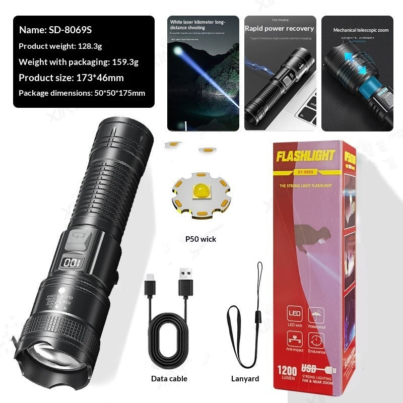 High-Power LED Spotlight Flashlight | Long-Lasting Home & Outdoor Torch
