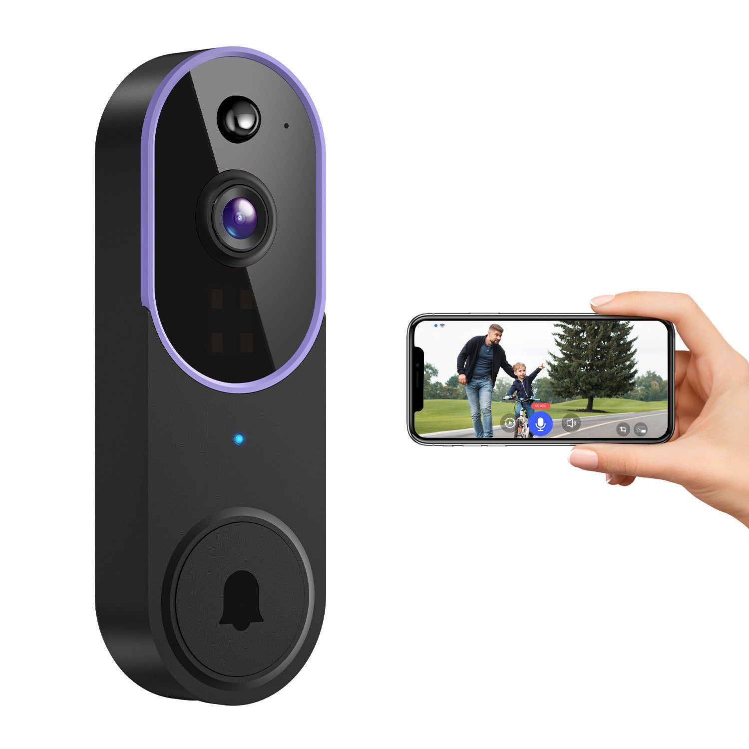 Smart Home Outdoor Wireless Doorbell Camera with HD Video Intercom