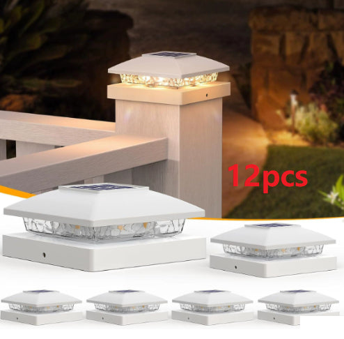 Solar Railing LED Night Light | Dual-Color Outdoor Villa Courtyard Lighting
