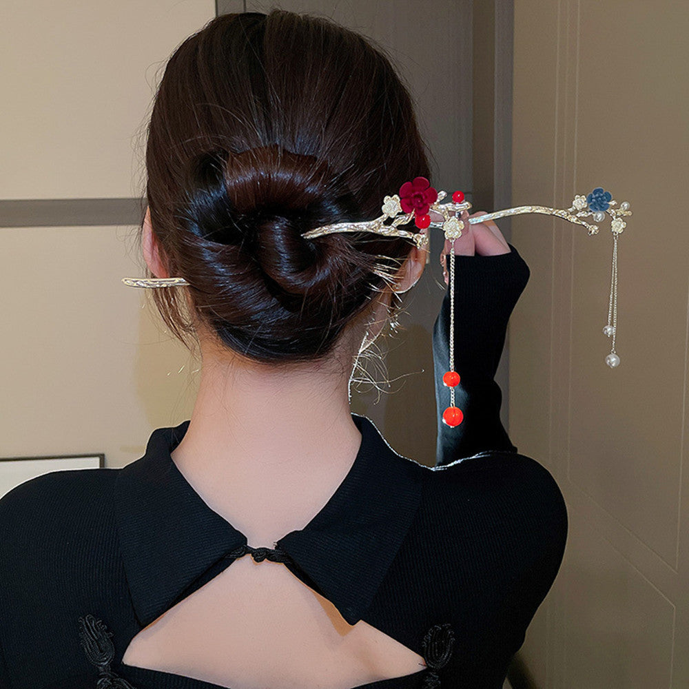 Retro Antique Style Hairpin | Alloy Floral Hair Clip for Women
