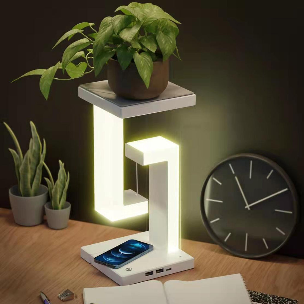 Wireless Charging Levitating Table Lamp | Smartphone Balance Lamp for Bedroom