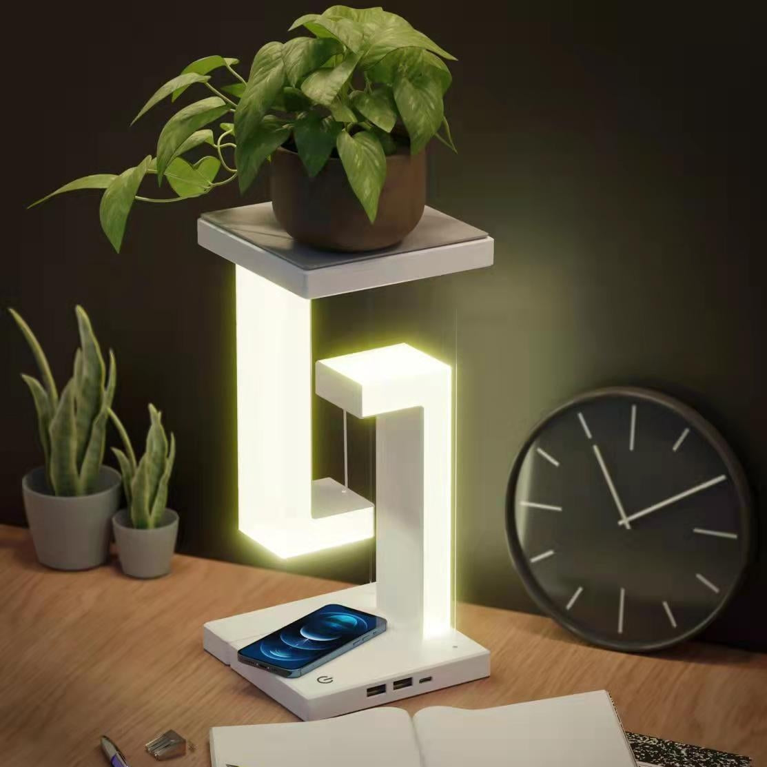 Wireless Charging Levitating Table Lamp | Smartphone Balance Lamp for Bedroom