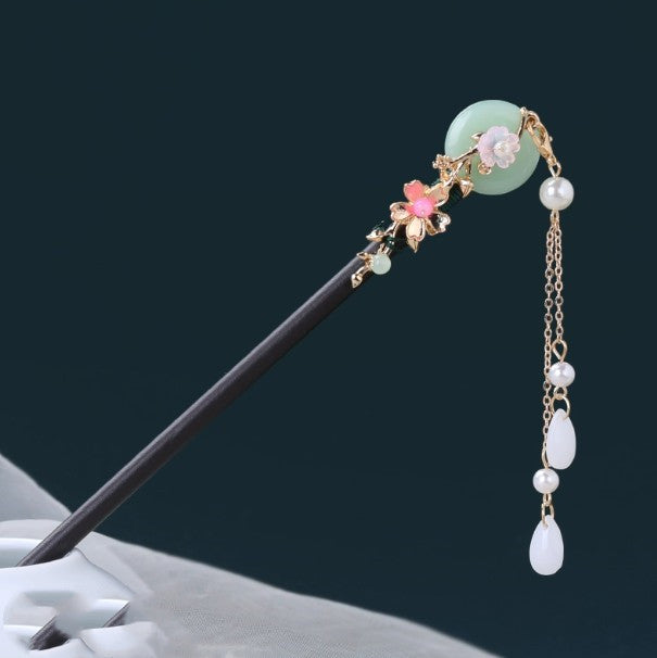 Chinese Ancient Style Hairpin | Alloy Electroplated Floral Barrette