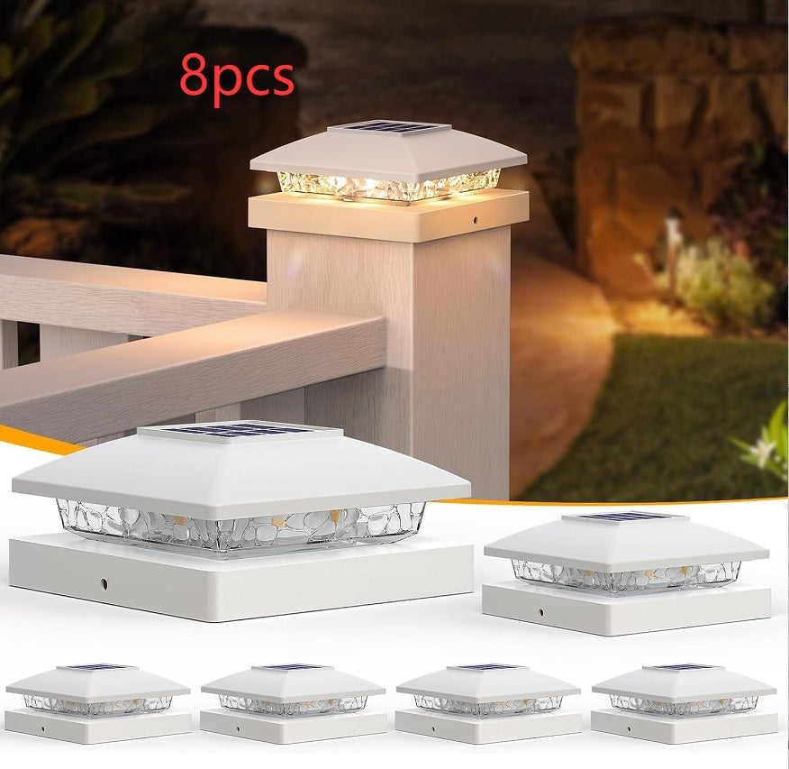 Solar Railing LED Night Light | Dual-Color Outdoor Villa Courtyard Lighting