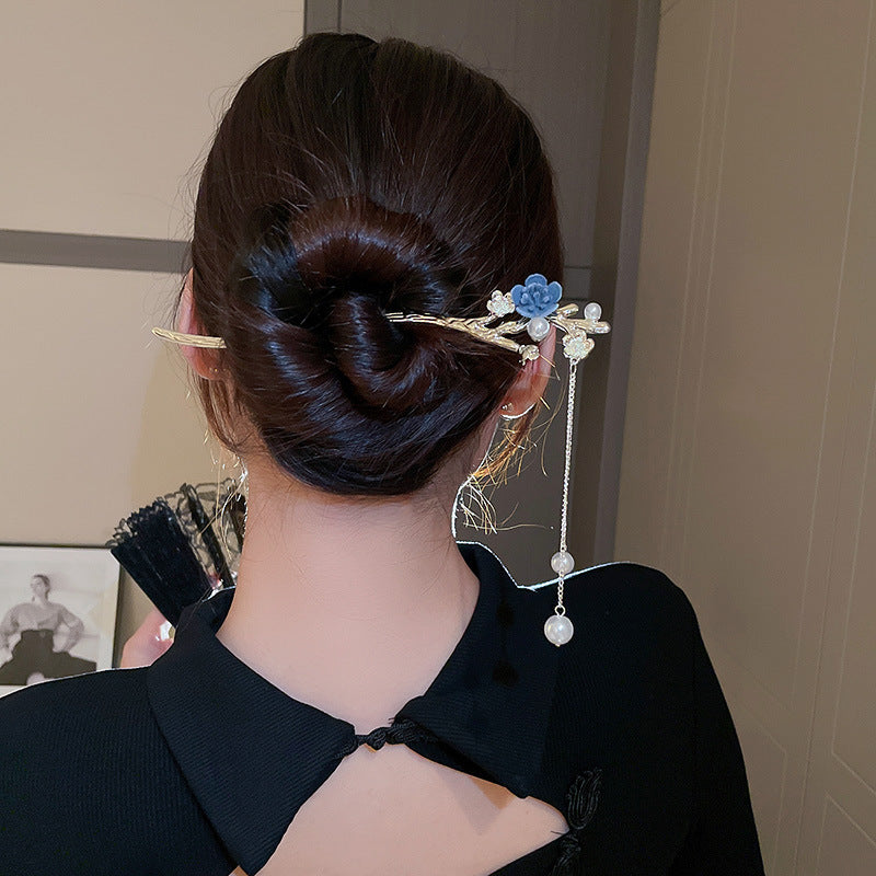 Retro Antique Style Hairpin | Alloy Floral Hair Clip for Women