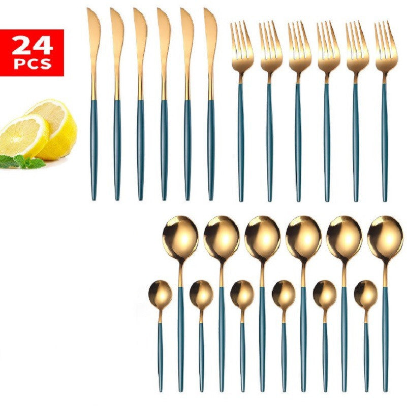 24-Piece Luxury Cutlery Set | Premium Stainless Steel Flatware for 6