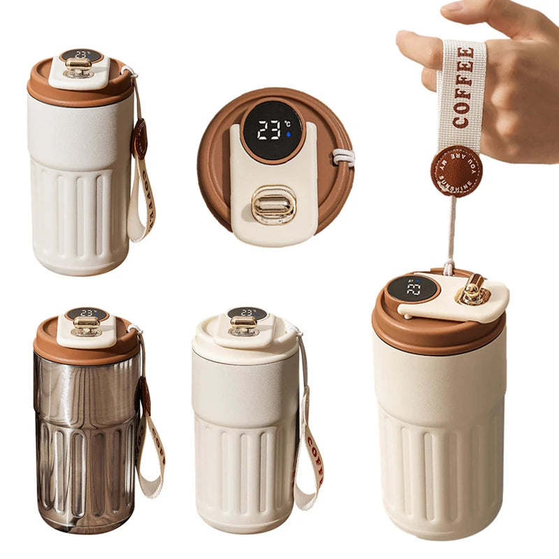 Smart Digital Thermal Bottle | Temperature Display Insulated Coffee Mug 450ml