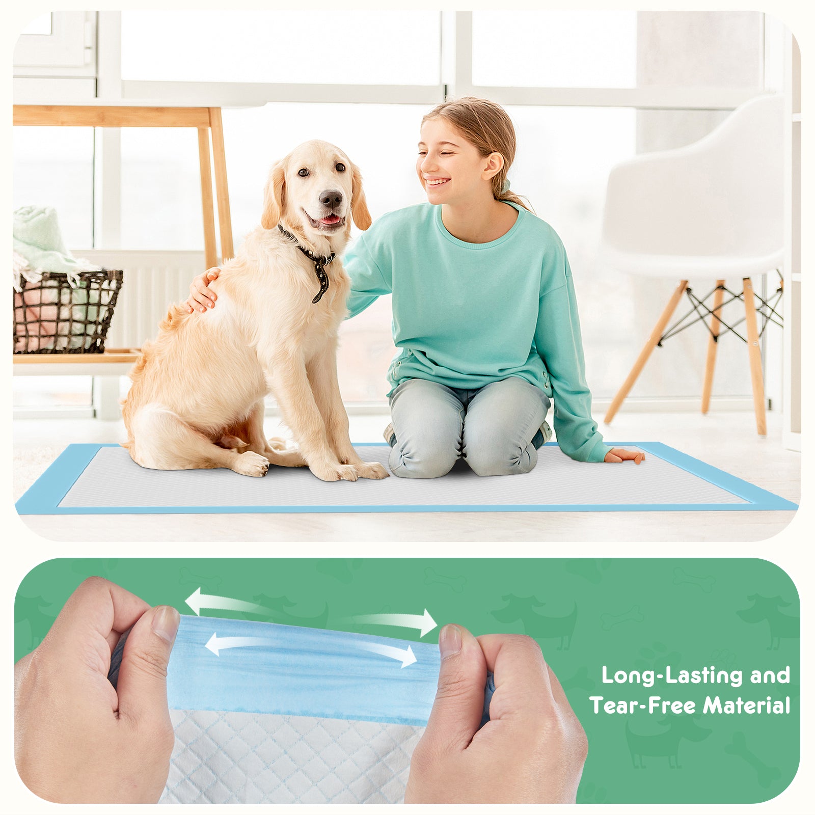 Disposable Puppy Pads | Leak-Proof Quick-Dry Absorbent Dog Pee Pads