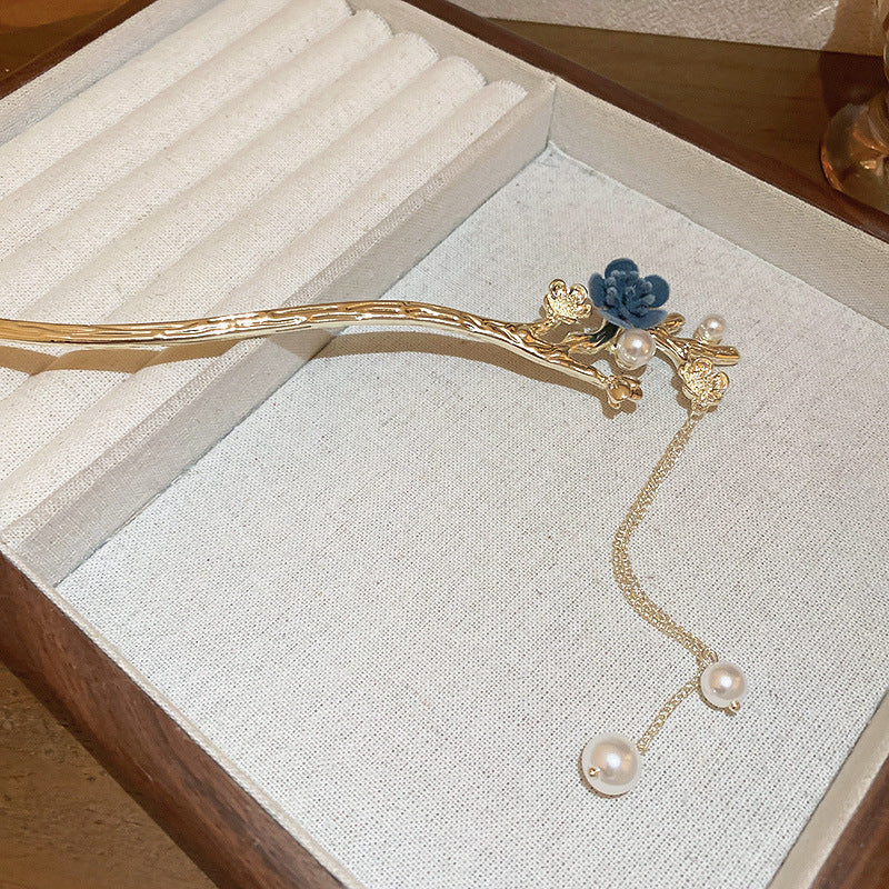 Retro Antique Style Hairpin | Alloy Floral Hair Clip for Women