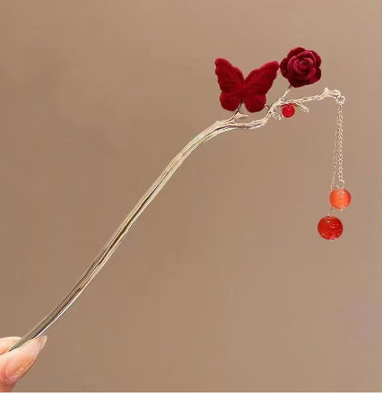 Retro Antique Style Hairpin | Alloy Floral Hair Clip for Women