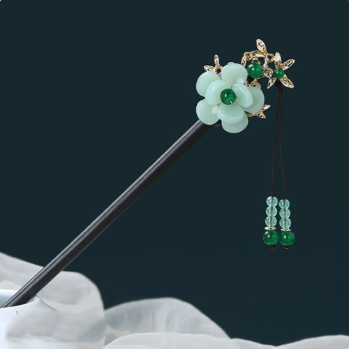 Chinese Ancient Style Hairpin | Alloy Electroplated Floral Barrette