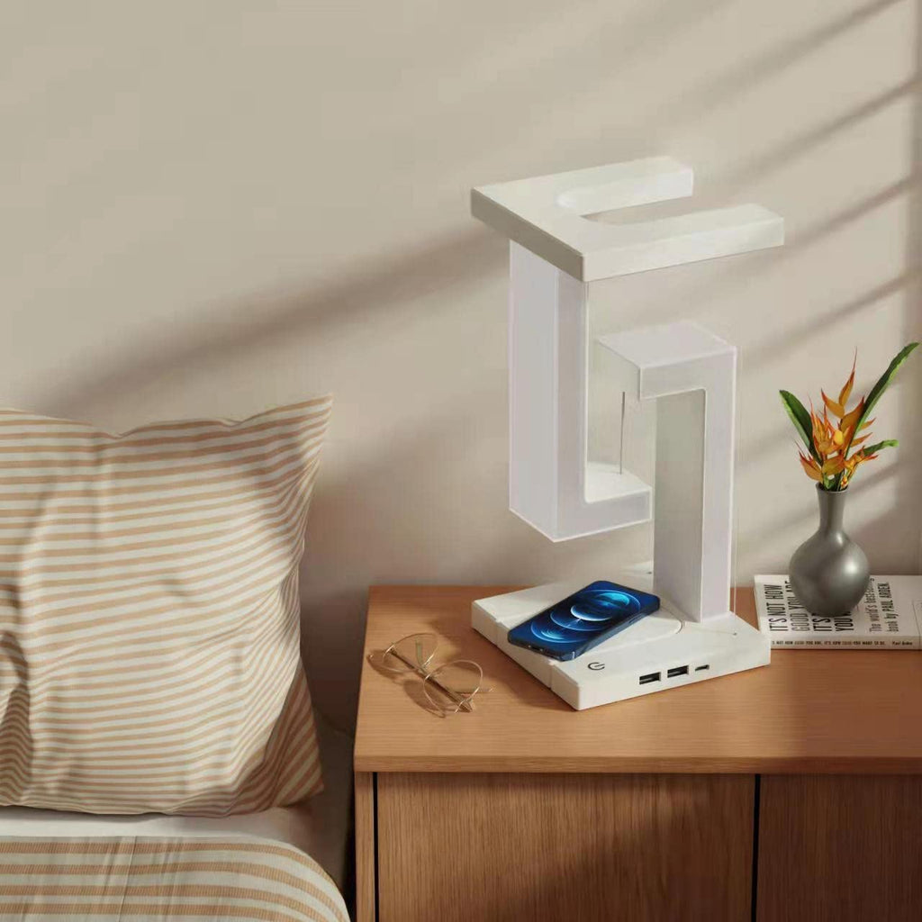 Wireless Charging Levitating Table Lamp | Smartphone Balance Lamp for Bedroom