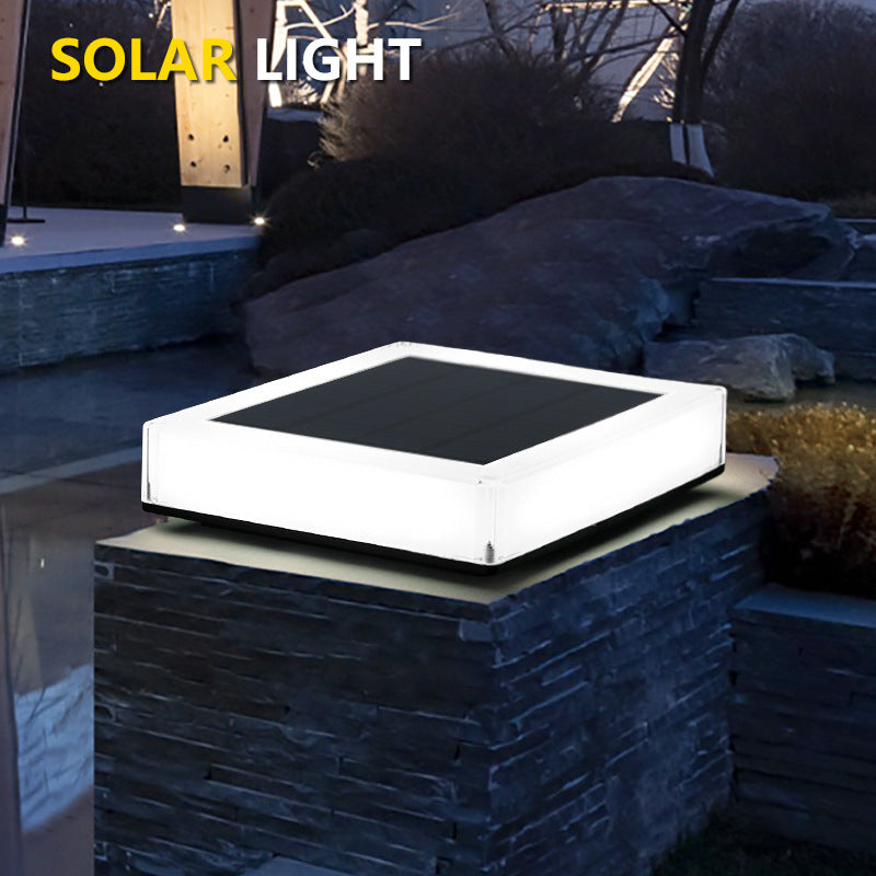 Solar Square Pillar Light | Outdoor Courtyard & Garden Post Lamp