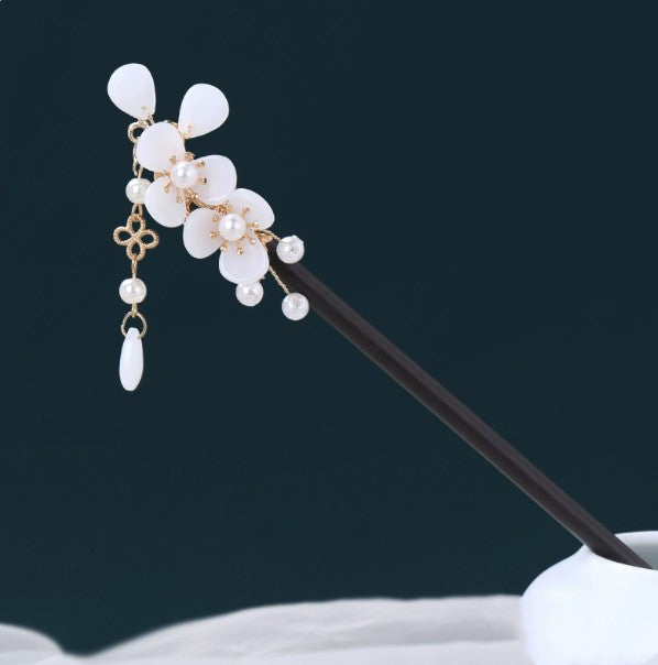 Chinese Ancient Style Hairpin | Alloy Electroplated Floral Barrette