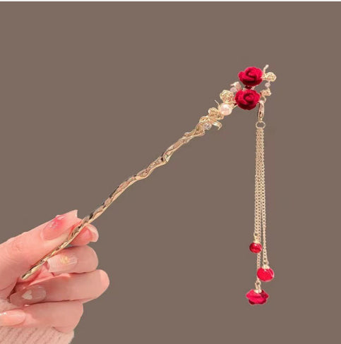 Retro Antique Style Hairpin | Alloy Floral Hair Clip for Women