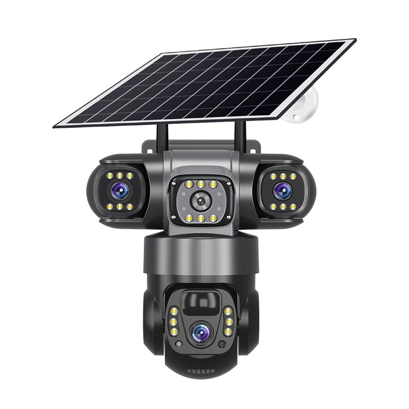 Solar-Powered Trinocular Wireless Security Camera | Outdoor HD Monitoring