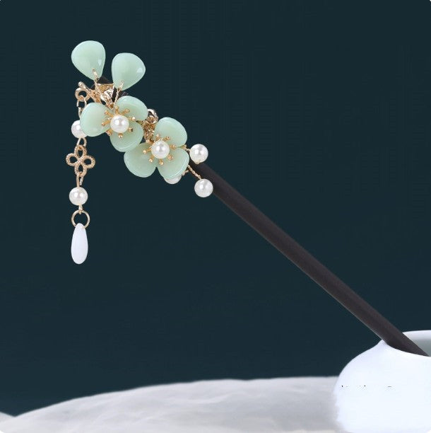 Chinese Ancient Style Hairpin | Alloy Electroplated Floral Barrette