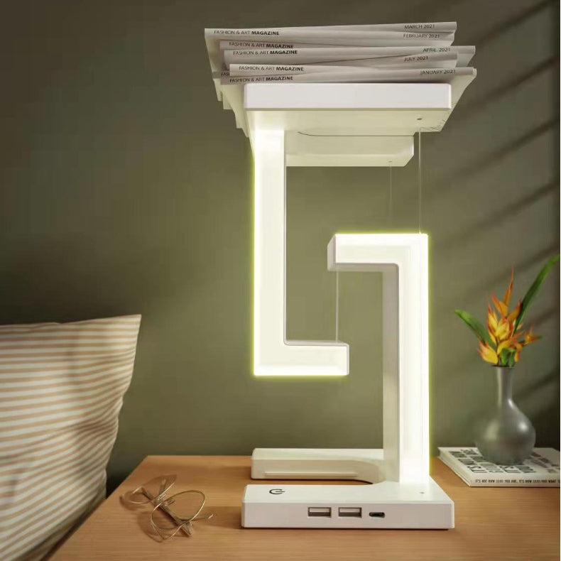 Wireless Charging Levitating Table Lamp | Smartphone Balance Lamp for Bedroom