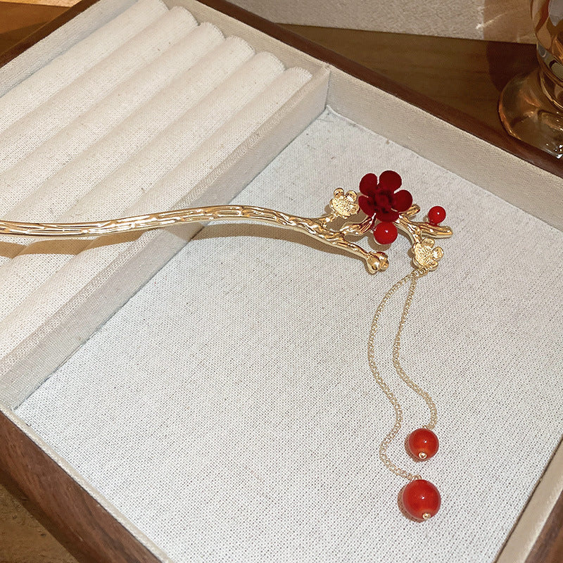 Retro Antique Style Hairpin | Alloy Floral Hair Clip for Women