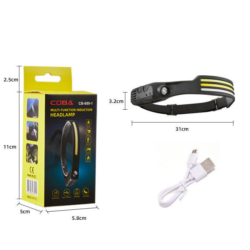 Smart Sensor LED Headlamp | High-Lumen Outdoor Head-Mounted Flashlight