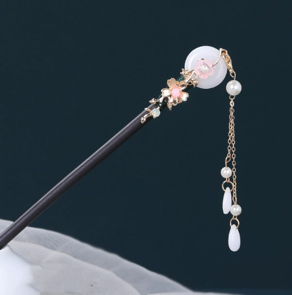 Chinese Ancient Style Hairpin | Alloy Electroplated Floral Barrette