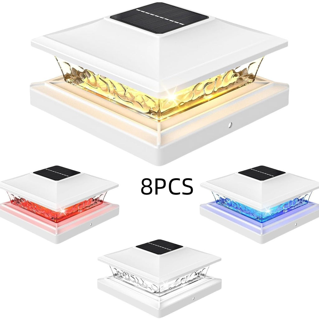 Solar Railing LED Night Light | Dual-Color Outdoor Villa Courtyard Lighting