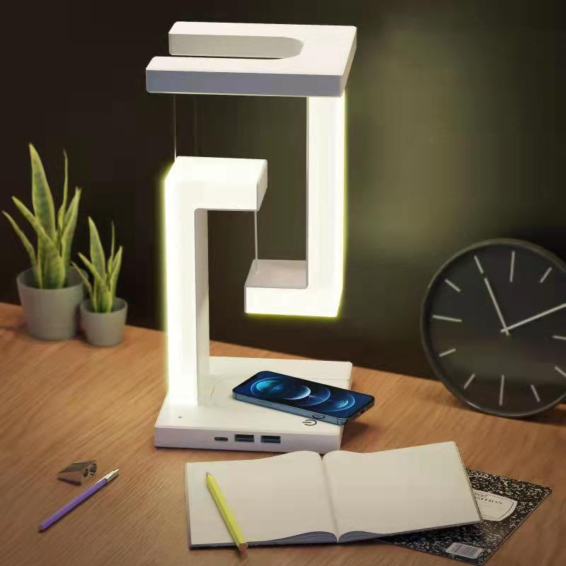 Wireless Charging Levitating Table Lamp | Smartphone Balance Lamp for Bedroom