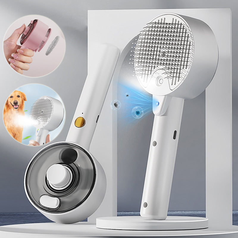 Pet Self-Cleaning Steam Brush with UV Sterilization for Dogs & Cats