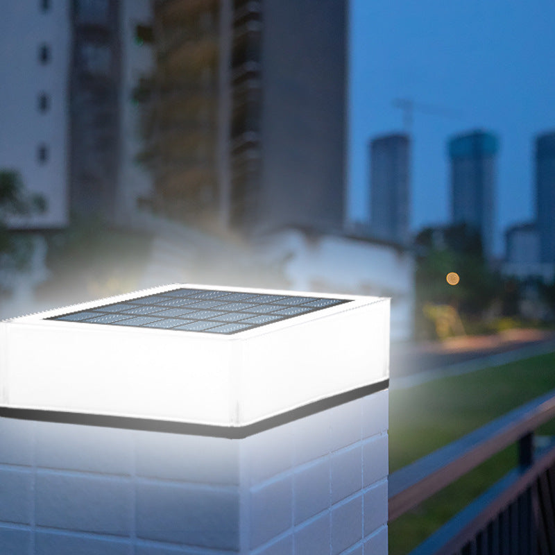 Solar Square Pillar Light | Outdoor Courtyard & Garden Post Lamp